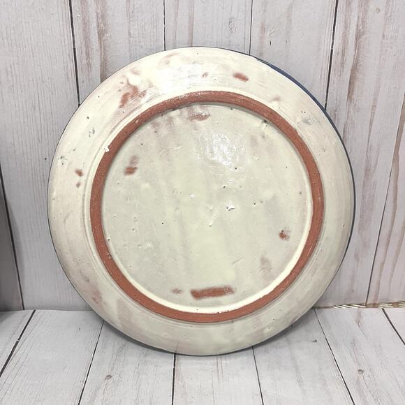 Vintage Boho Mexican Talavera Plates- Hand Painted Bird & Fish Folk Art Set of 2 - Picture 7 of 11